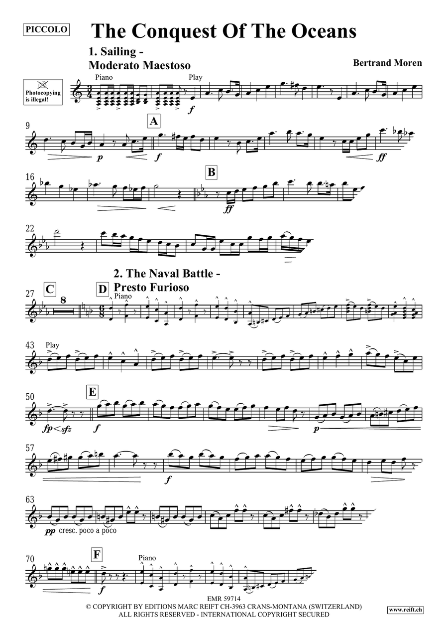 The Conquest Of The Oceans Piccolo scores gallery preview page 4