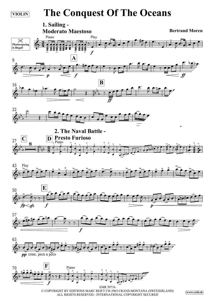 The Conquest Of The Oceans Violin Solo scores gallery preview page 4