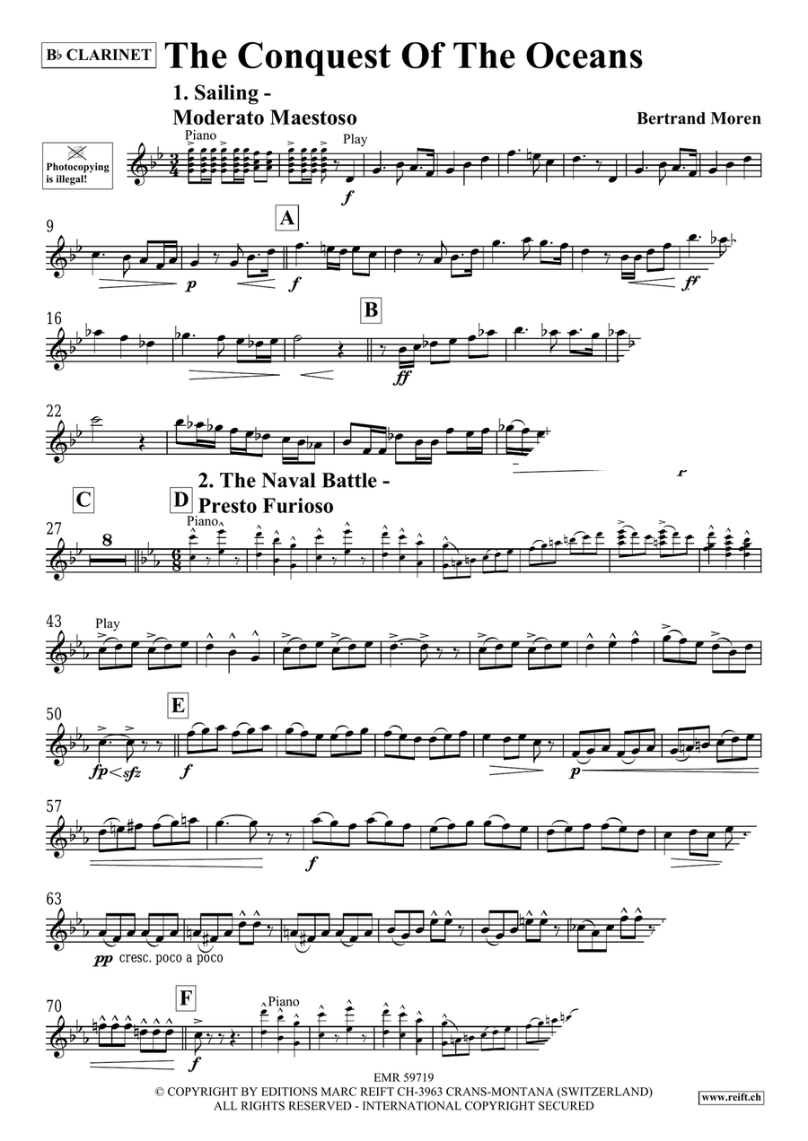 The Conquest Of The Oceans Clarinet Solo scores gallery preview page 4