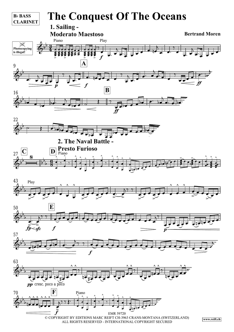 The Conquest Of The Oceans Bass Clarinet scores gallery preview page 4