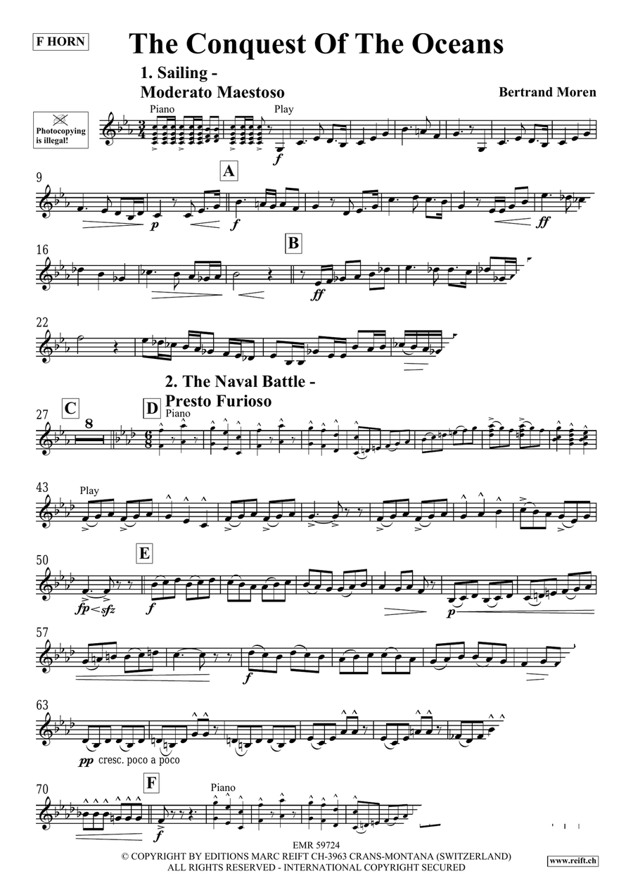 The Conquest Of The Oceans Horn scores gallery preview page 4