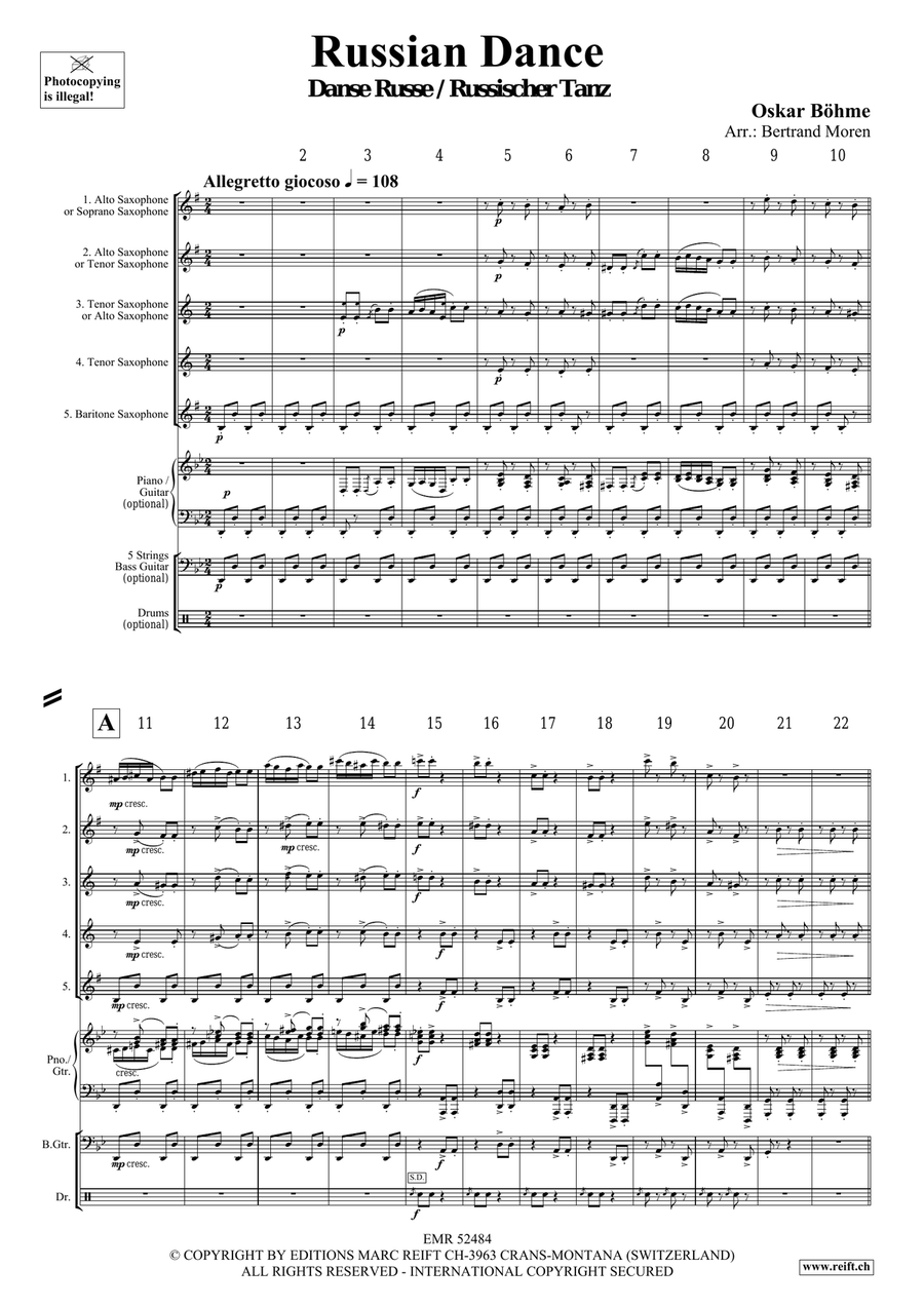 Russian Dance Russian Dance Saxophone Quintet scores gallery preview page 3
