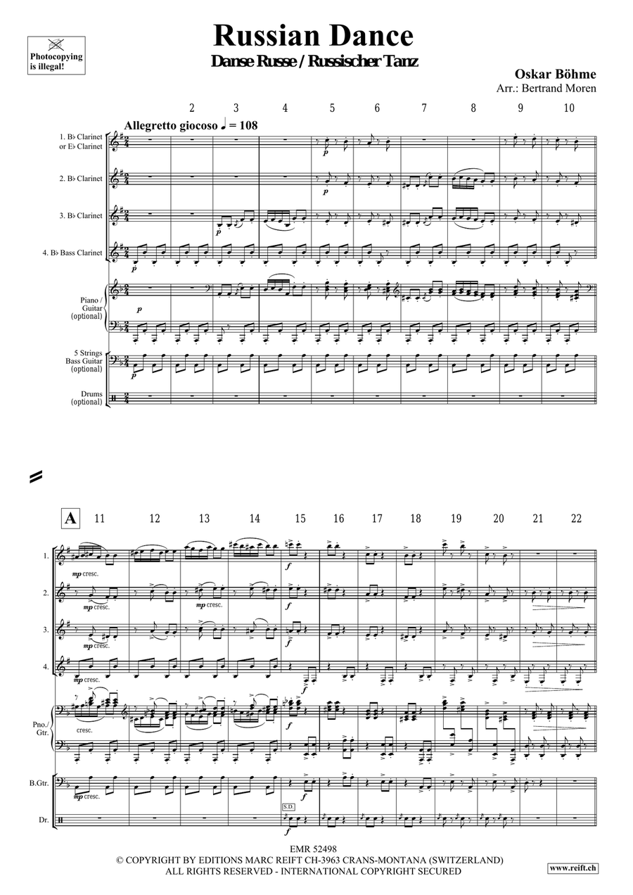 Russian Dance Russian Dance Clarinet Quartet scores gallery preview page 3
