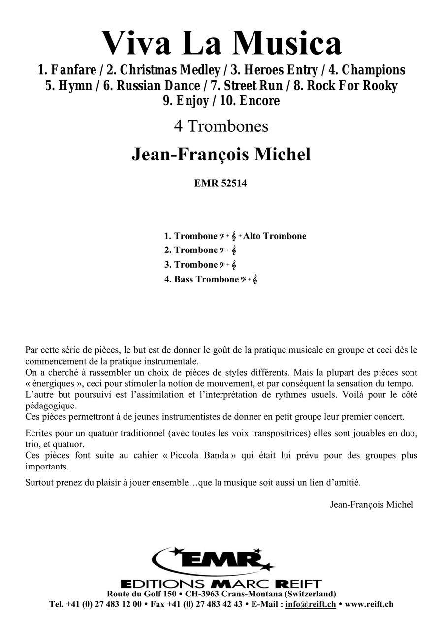 Viva La Musica Viva La Musica Trombone Quartet scores gallery preview page 2