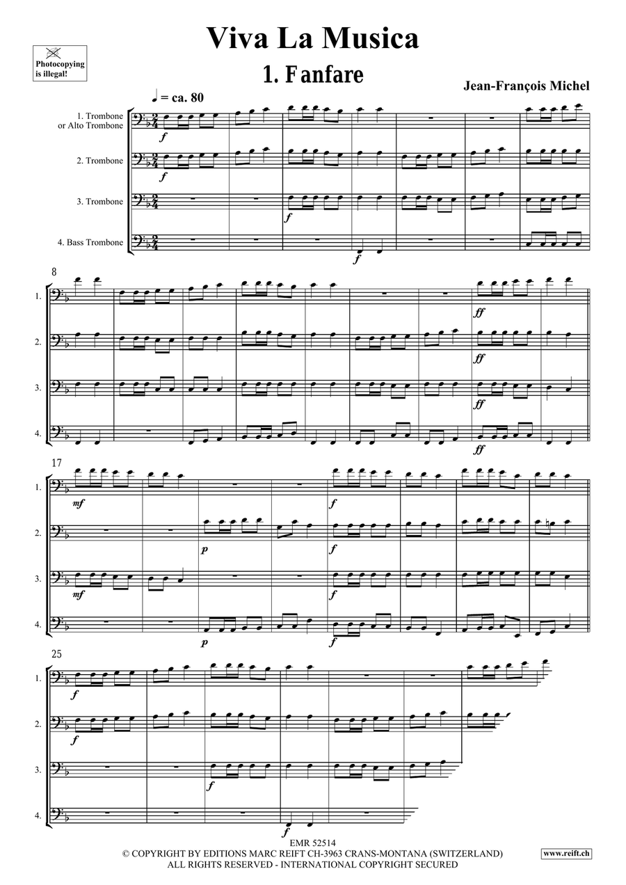 Viva La Musica Viva La Musica Trombone Quartet scores gallery preview page 4
