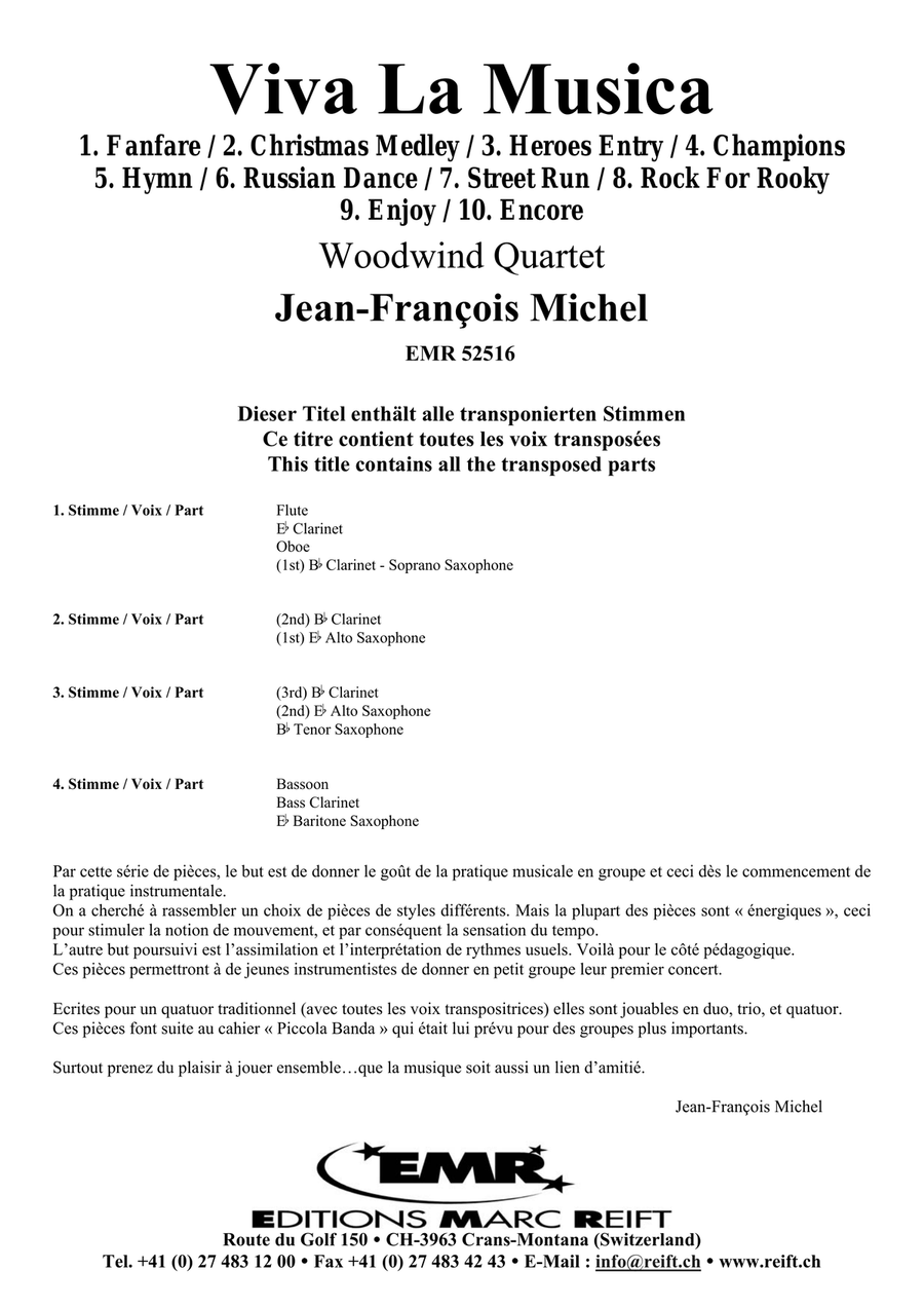 Viva La Musica Viva La Musica Woodwind Quartet scores gallery preview page 2