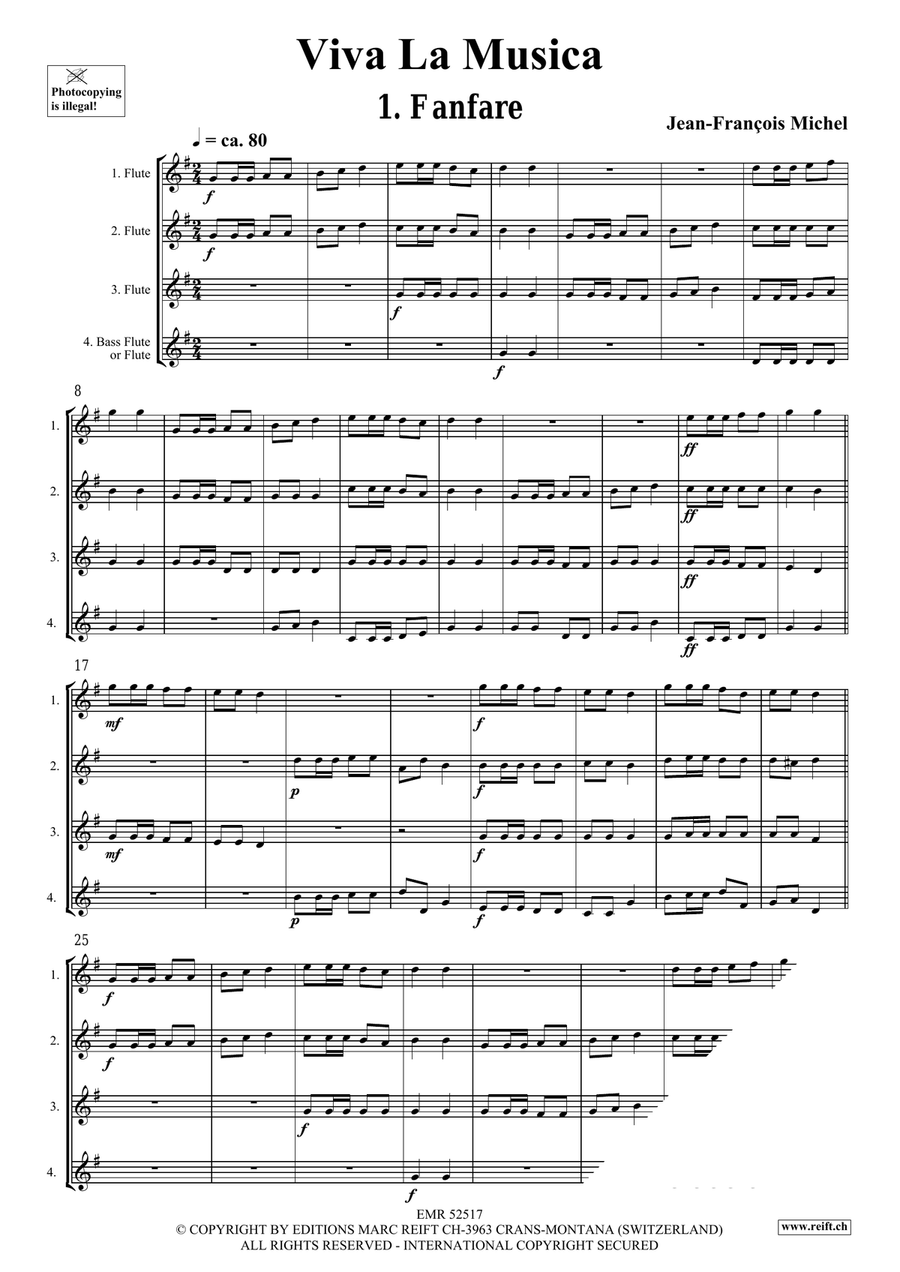 Viva La Musica Viva La Musica Flute Quartet scores gallery preview page 4