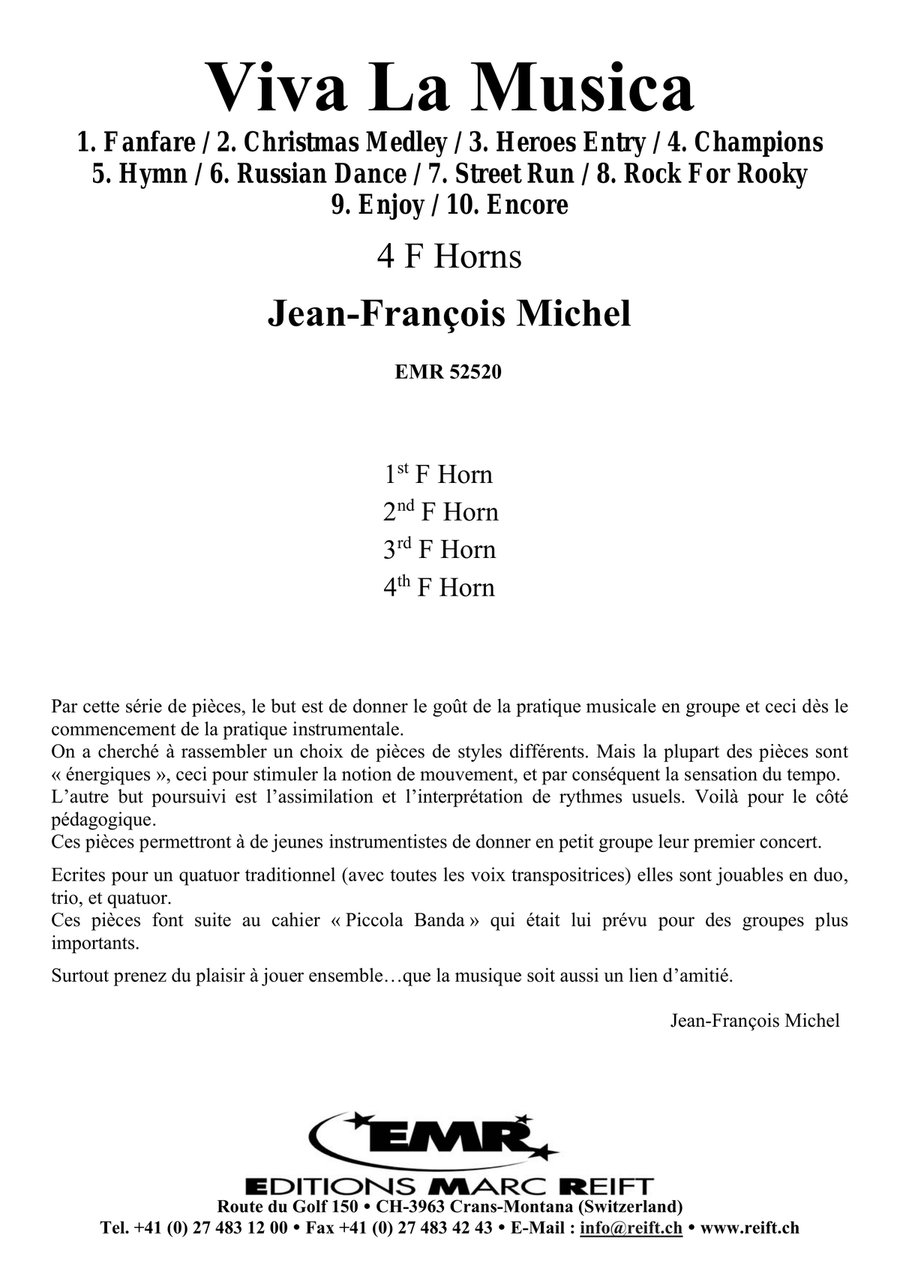 Viva La Musica Viva La Musica French Horn Quartet scores gallery preview page 2