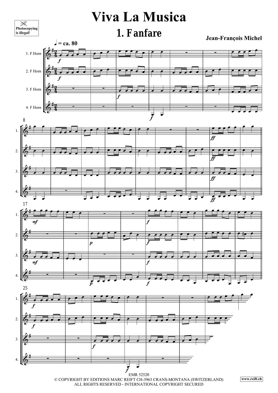 Viva La Musica Viva La Musica French Horn Quartet scores gallery preview page 4