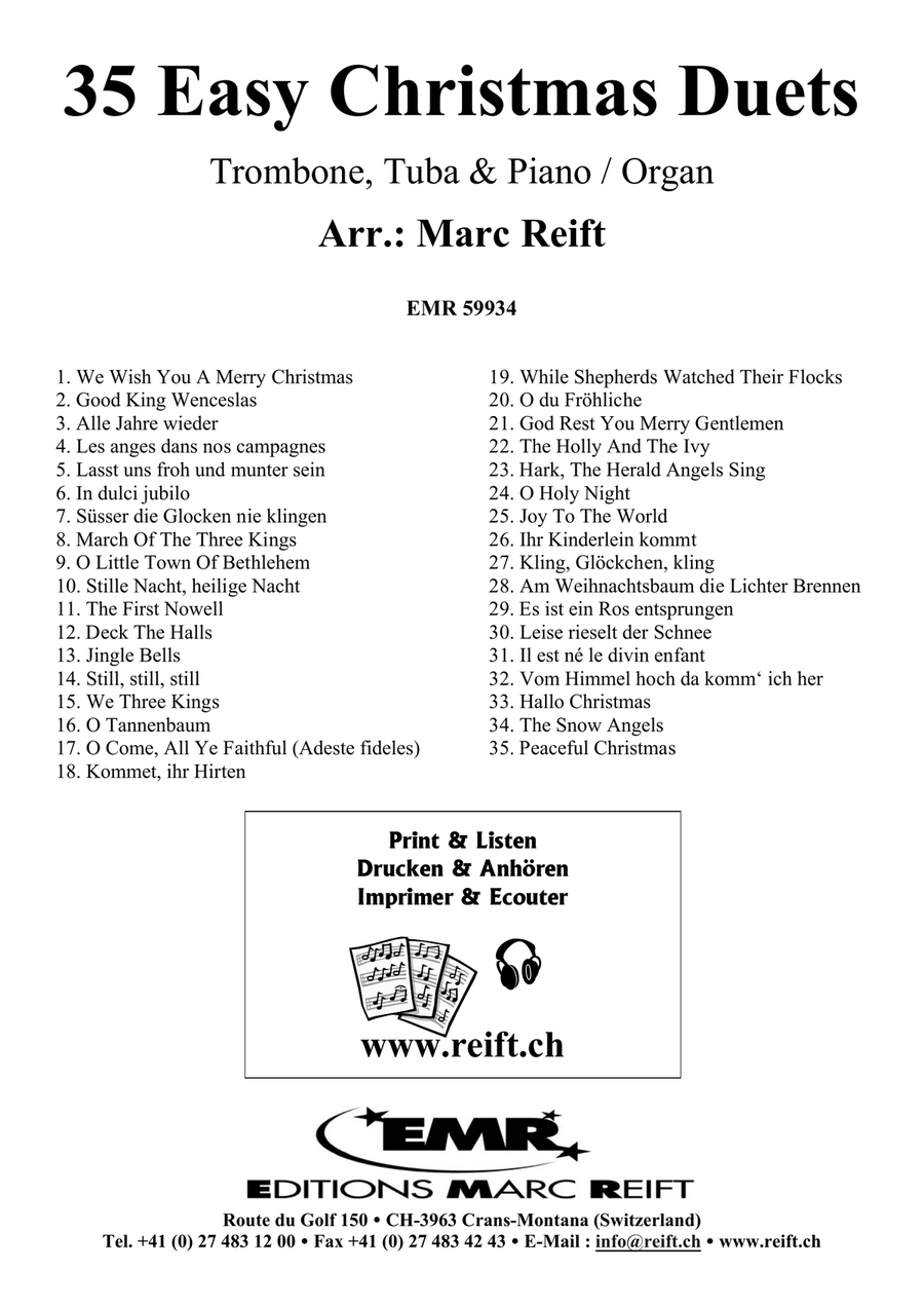 35 Easy Christmas Duets 35 Easy Christmas Duets Trombone scores gallery preview page 2