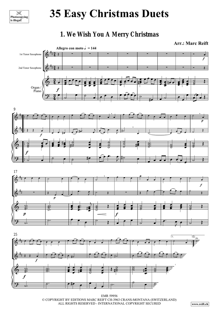 35 Easy Christmas Duets Tenor Saxophone scores gallery preview page 3