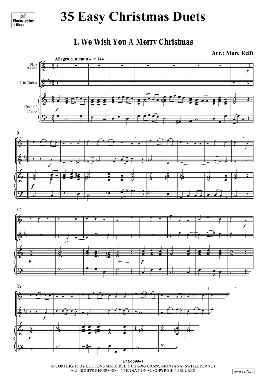 35 Easy Christmas Duets Clarinet scores gallery preview page 3