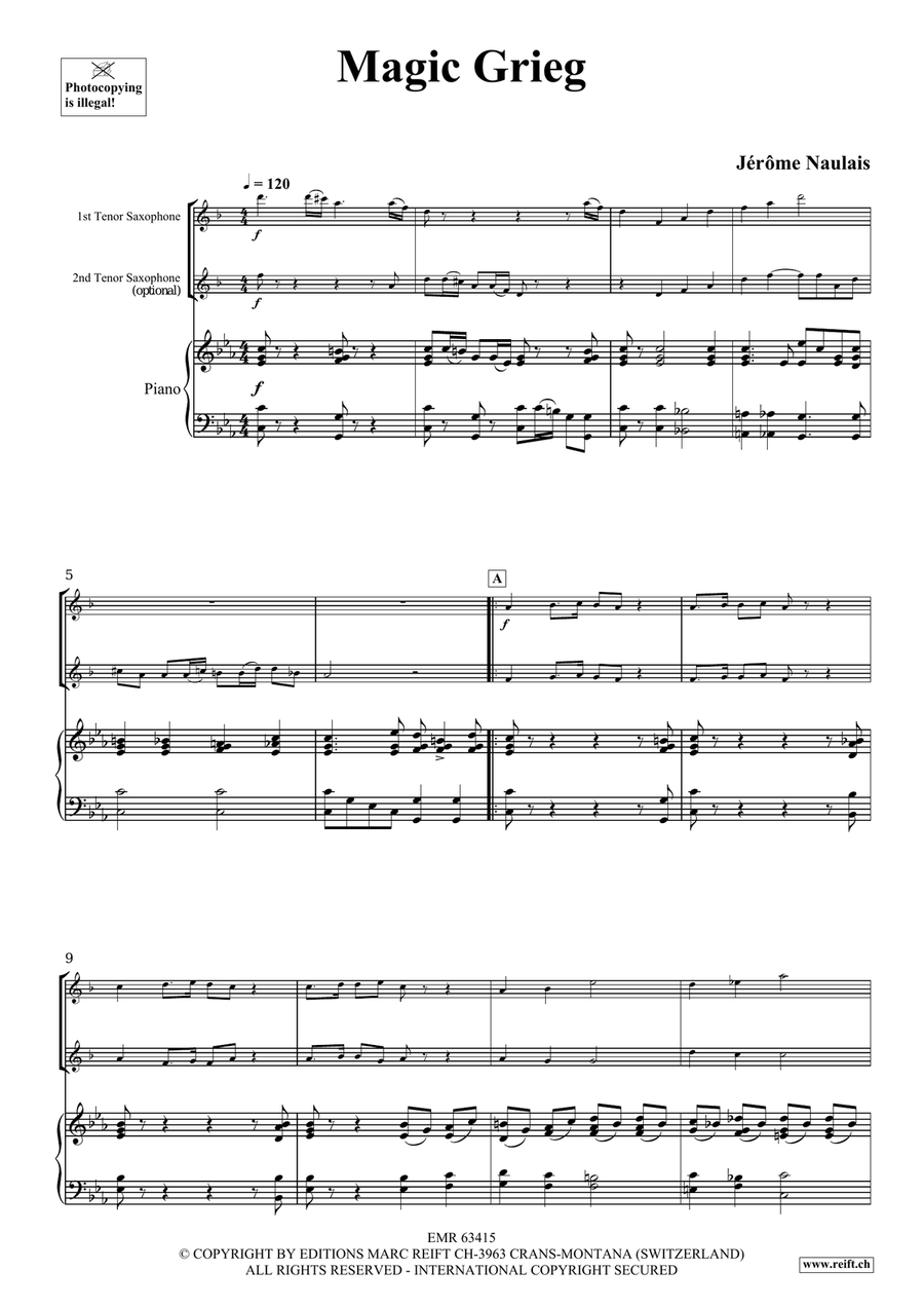 Magic Grieg Magic Grieg Tenor Saxophone scores gallery preview page 4