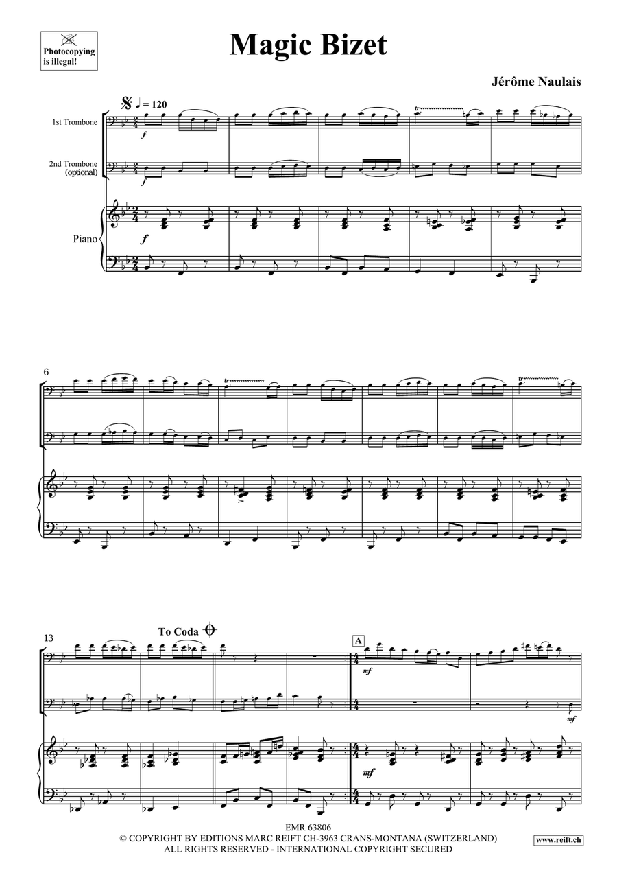 Magic Bizet Magic Bizet Trombone Duet scores gallery preview page 4