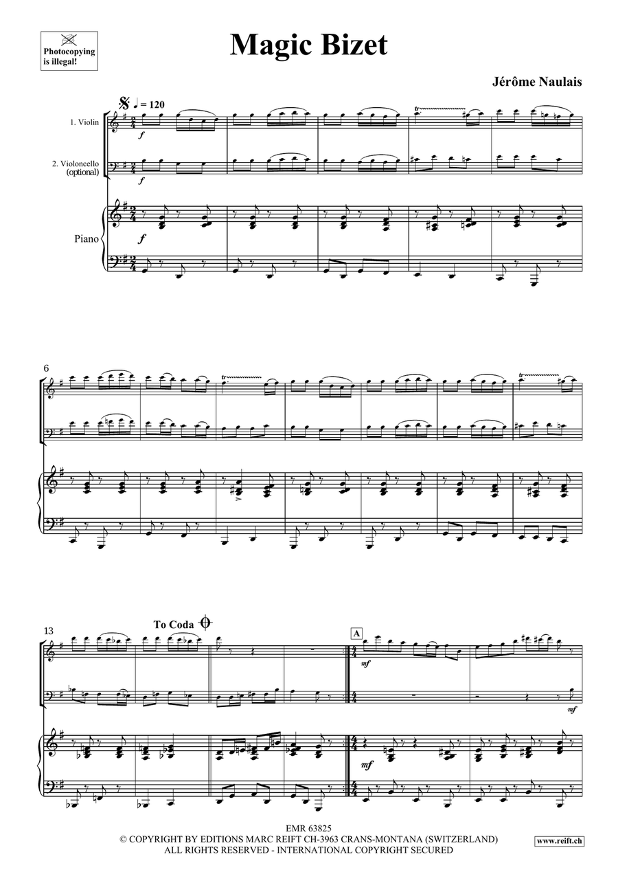 Magic Bizet Magic Bizet Piano Trio scores gallery preview page 4