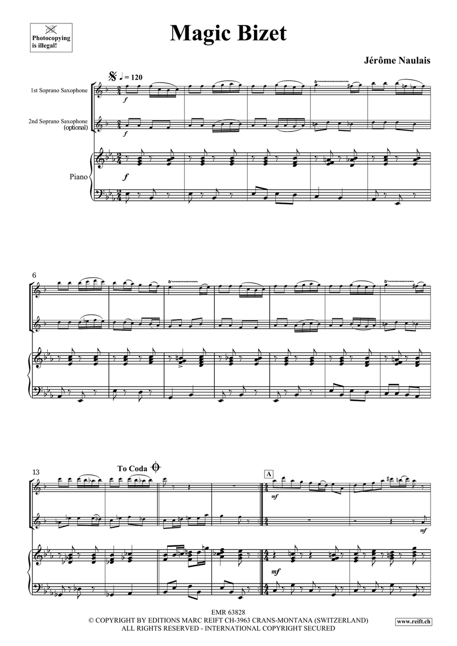 Magic Bizet Magic Bizet Soprano Saxophone scores gallery preview page 4