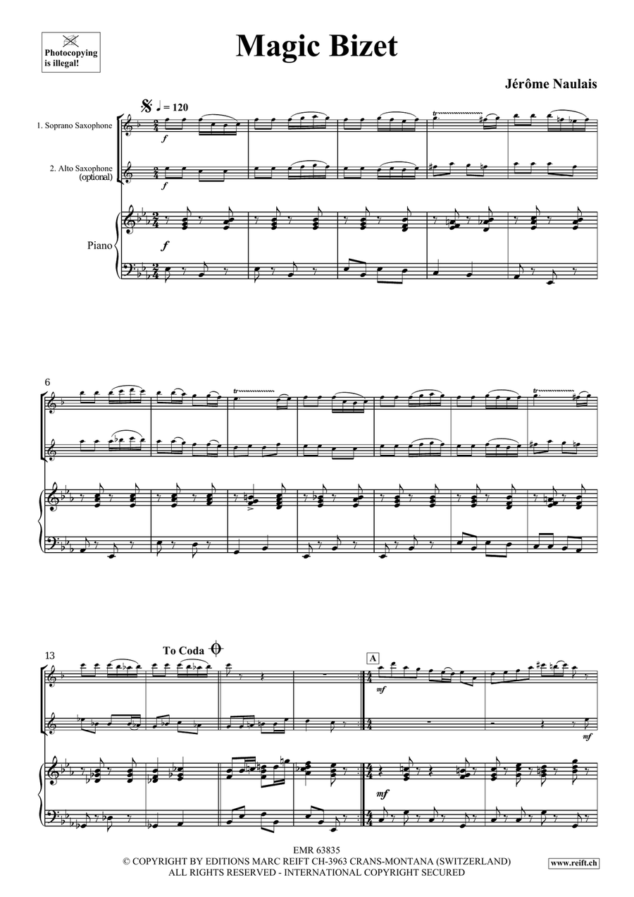 Magic Bizet Magic Bizet Soprano Saxophone scores gallery preview page 4