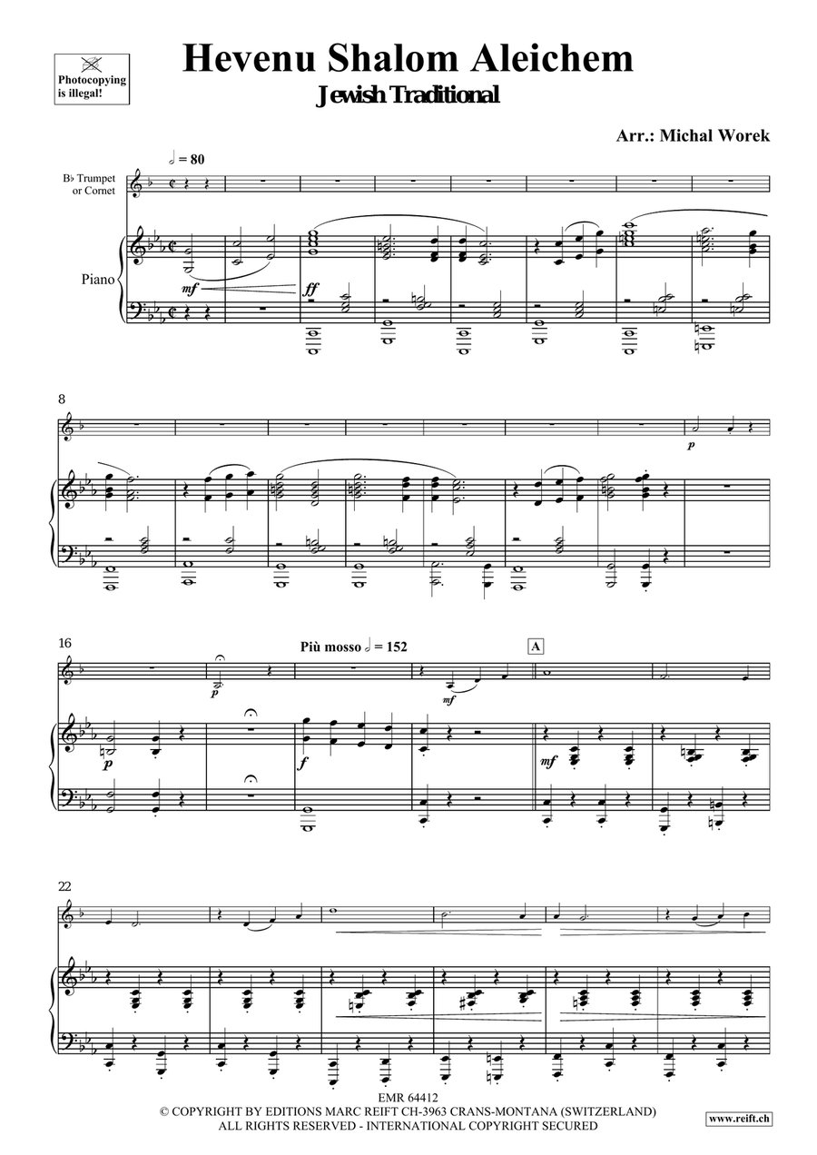 Hevenu Shalom Aleichem Hevenu Shalom Aleichem Cornet scores gallery preview page 4