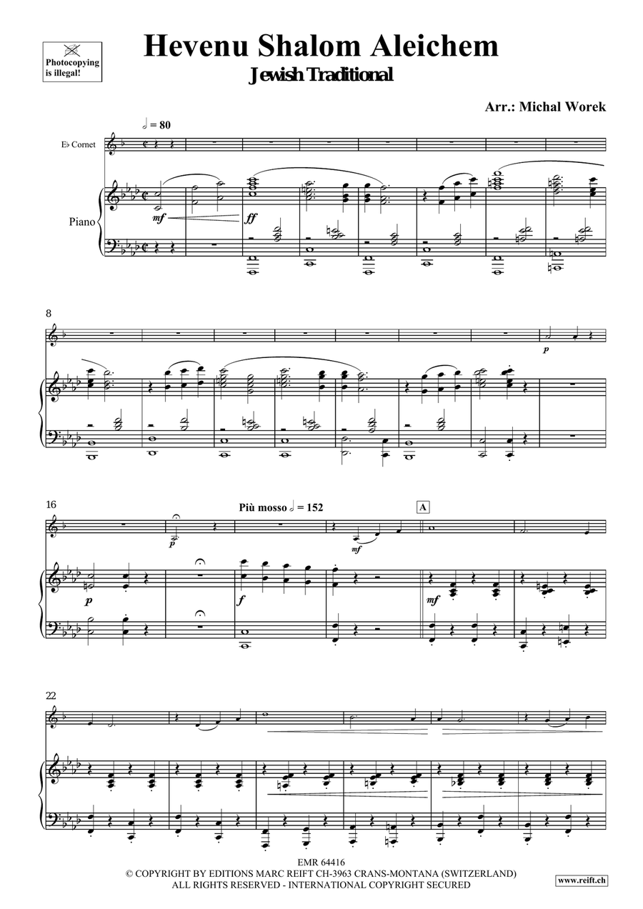 Hevenu Shalom Aleichem Hevenu Shalom Aleichem Cornet scores gallery preview page 4