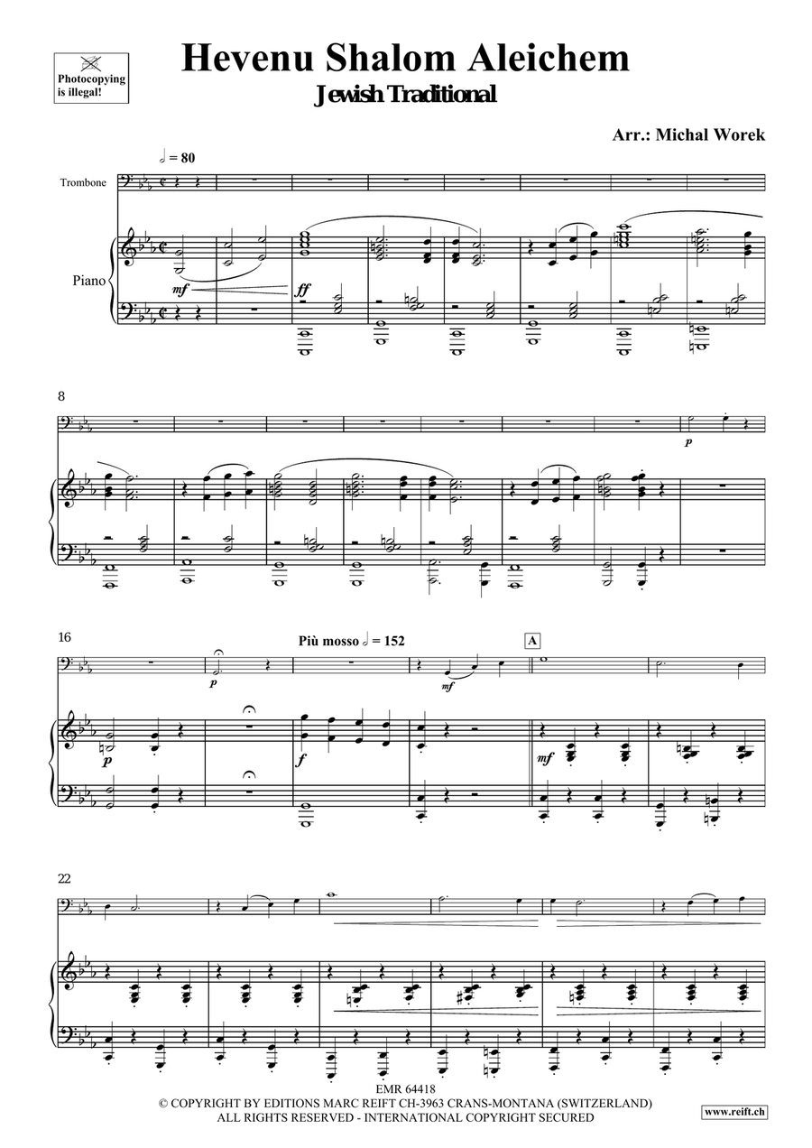 Hevenu Shalom Aleichem Hevenu Shalom Aleichem Piano Accompaniment scores gallery preview page 4