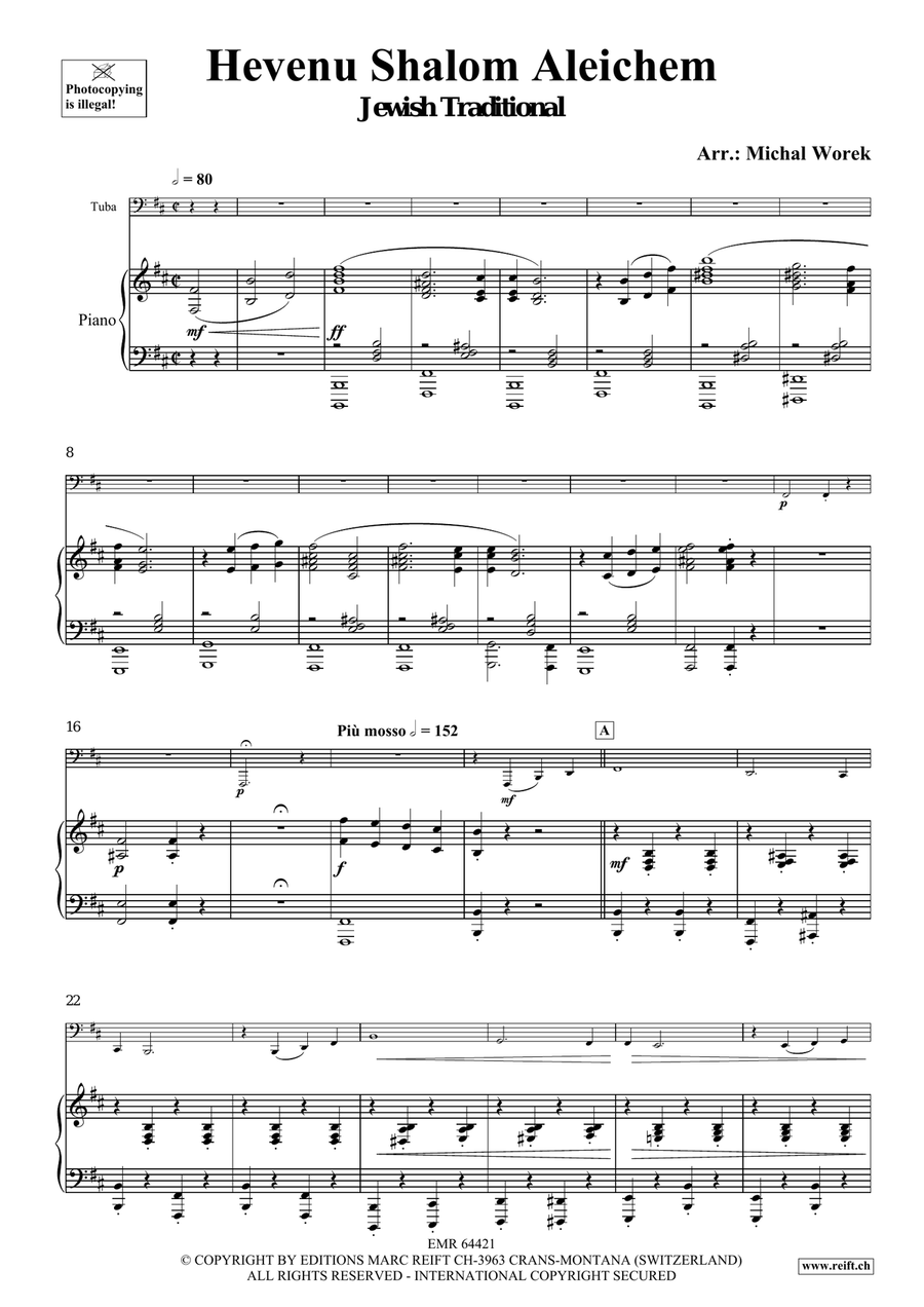 Hevenu Shalom Aleichem Hevenu Shalom Aleichem Tuba scores gallery preview page 4
