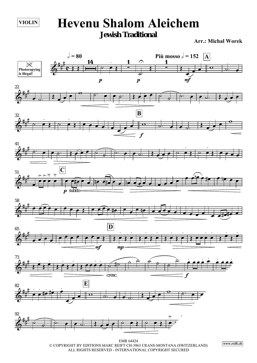 Hevenu Shalom Aleichem Hevenu Shalom Aleichem Violin Solo scores gallery preview page 3