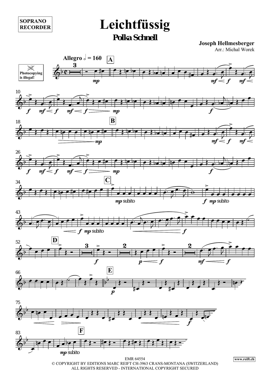 Leichtfüssig Leichtfüssig Soprano Recorder scores gallery preview page 3