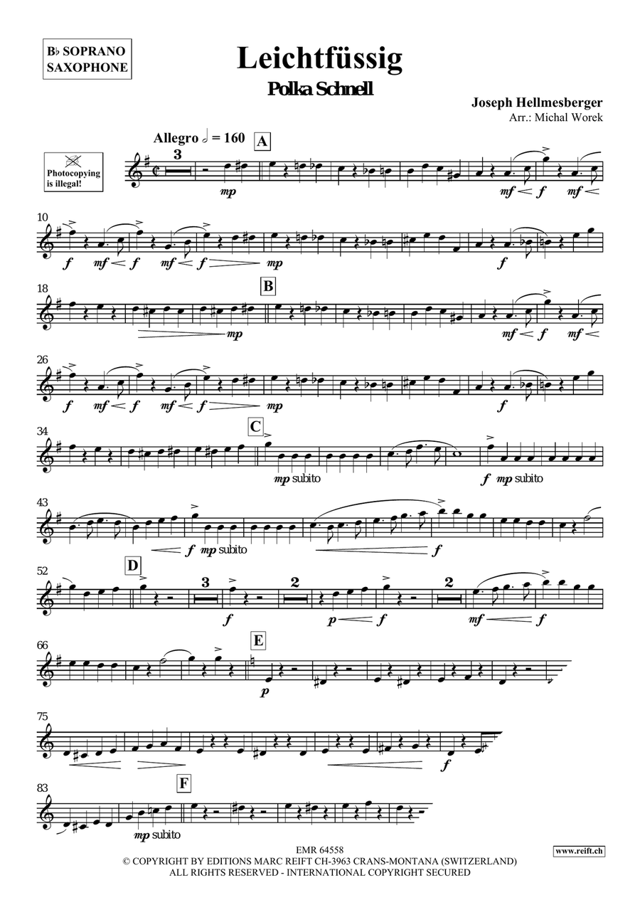 Leichtfüssig Leichtfüssig Soprano Saxophone scores gallery preview page 3