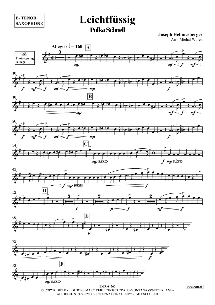 Leichtfüssig Leichtfüssig Tenor Saxophone scores gallery preview page 3