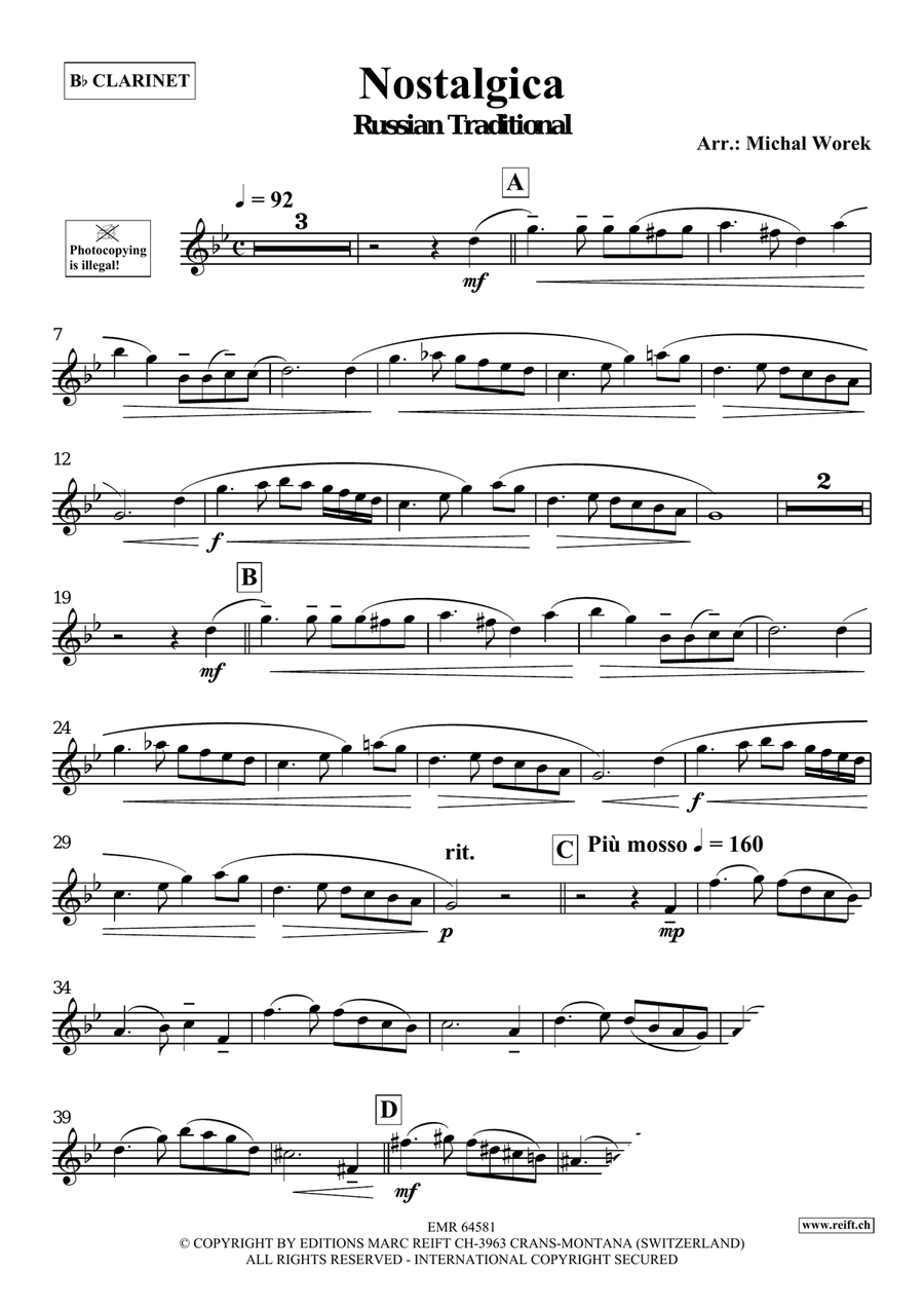 Nostalgica Nostalgica Clarinet Solo scores gallery preview page 3