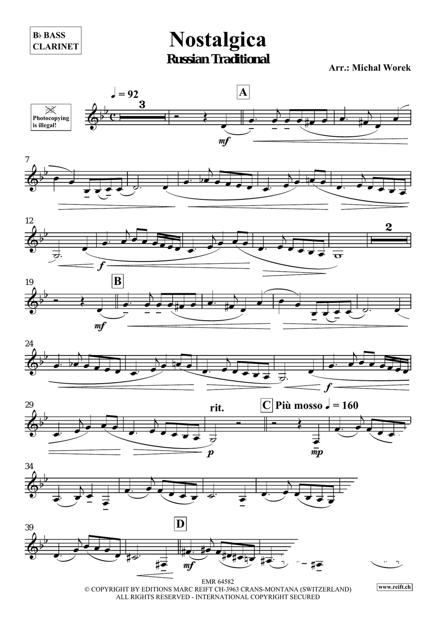 Nostalgica Nostalgica Bass Clarinet scores gallery preview page 3