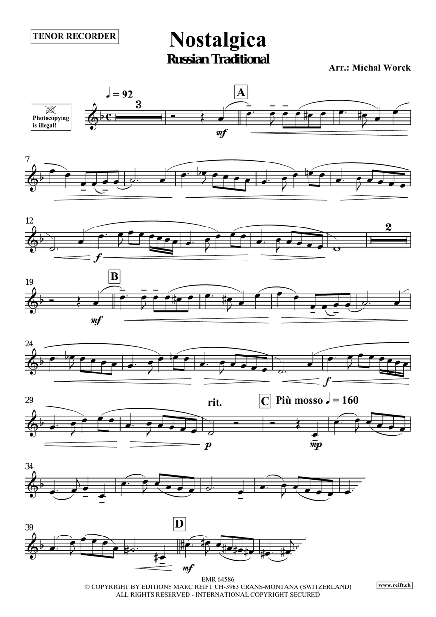 Nostalgica Nostalgica Tenor Recorder scores gallery preview page 3