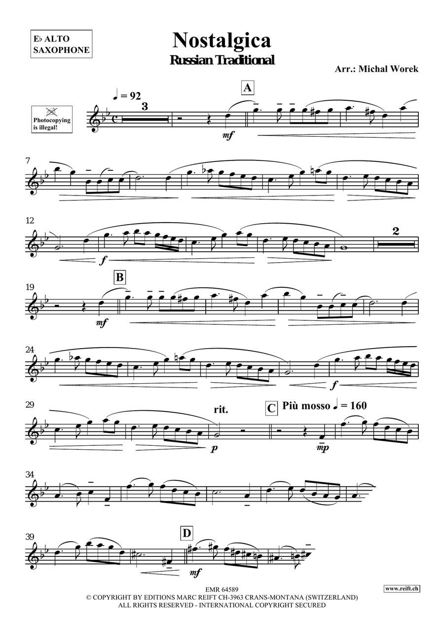 Nostalgica Nostalgica Alto Saxophone scores gallery preview page 3