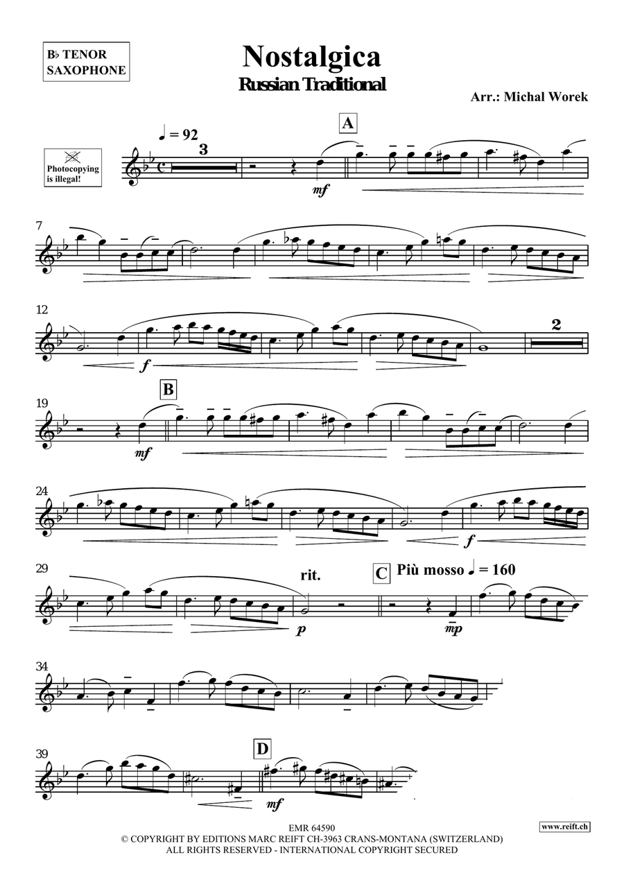 Nostalgica Nostalgica Tenor Saxophone scores gallery preview page 3