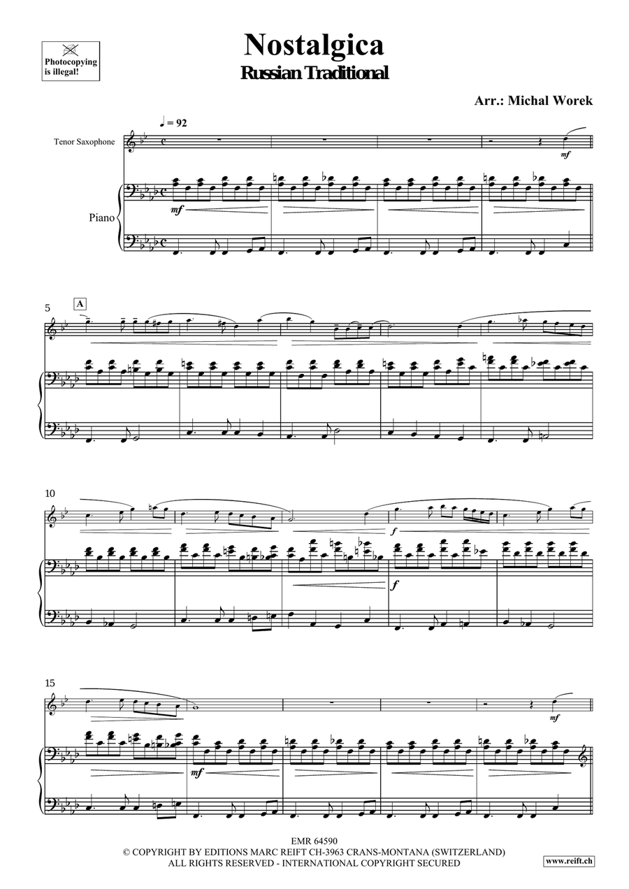 Nostalgica Nostalgica Tenor Saxophone scores gallery preview page 4