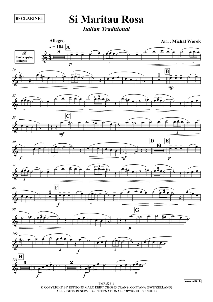 Si Maritau Rosa Si Maritau Rosa Clarinet Solo scores gallery preview page 3