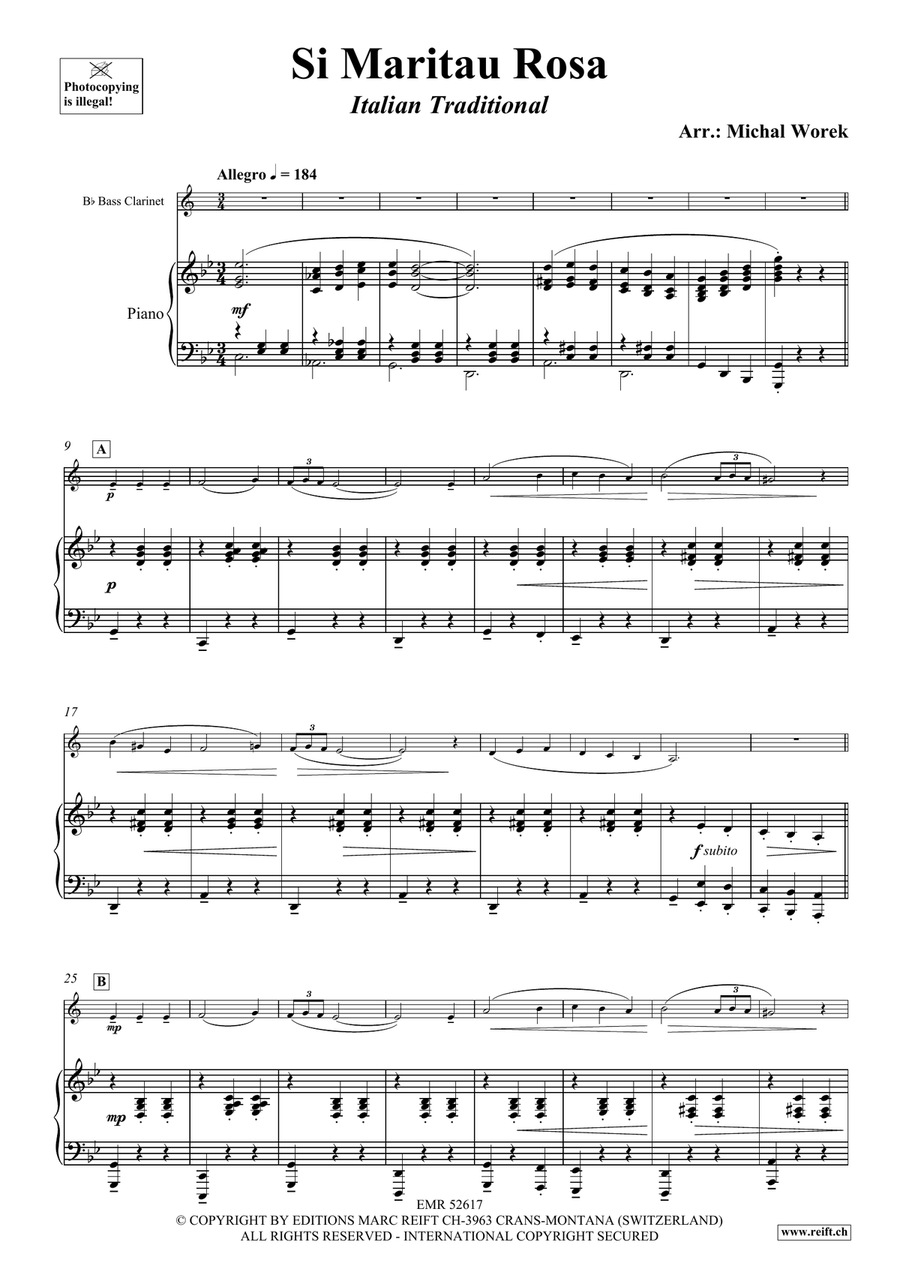 Si Maritau Rosa Si Maritau Rosa Bass Clarinet scores gallery preview page 4