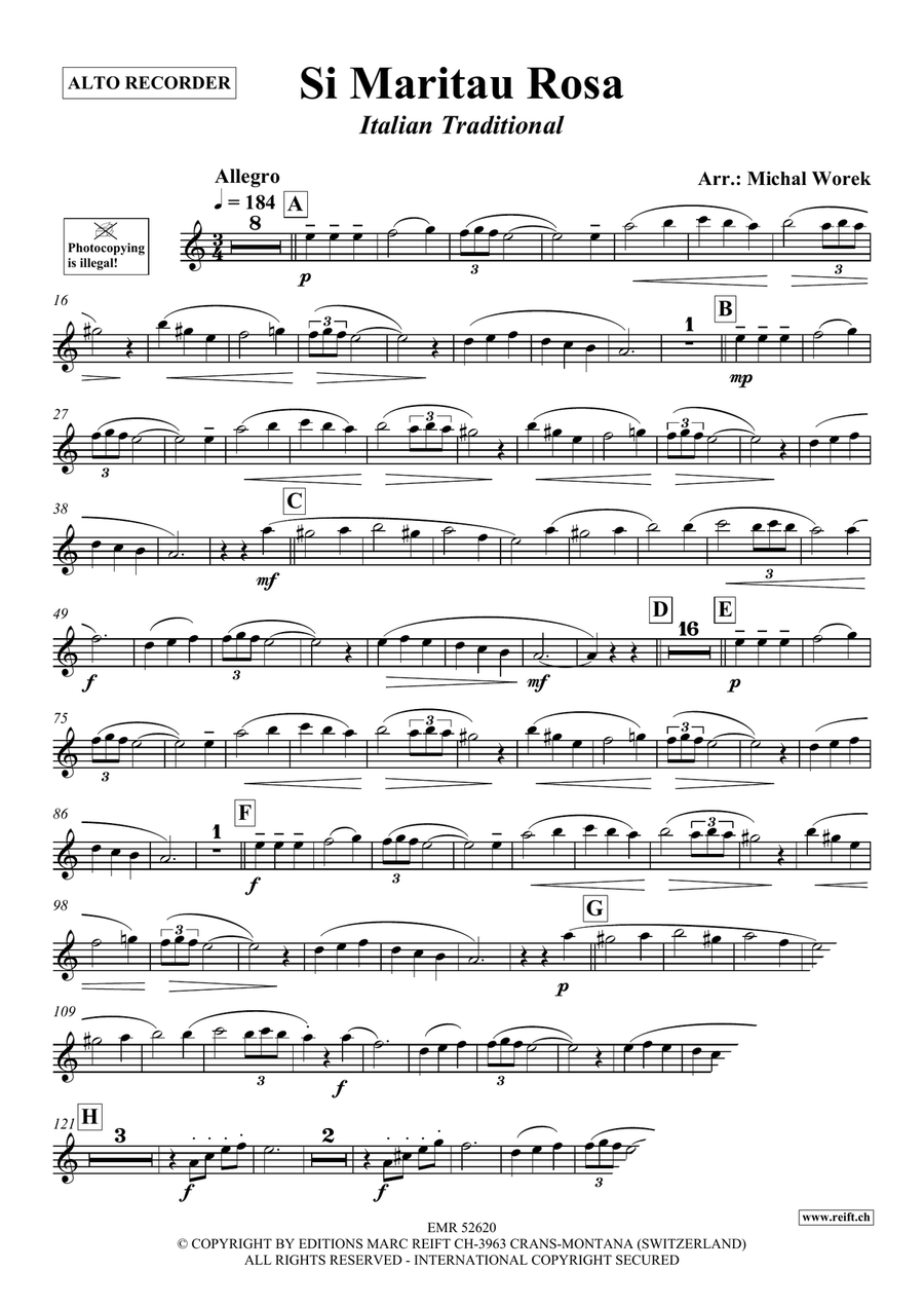 Si Maritau Rosa Si Maritau Rosa Alto Recorder scores gallery preview page 3