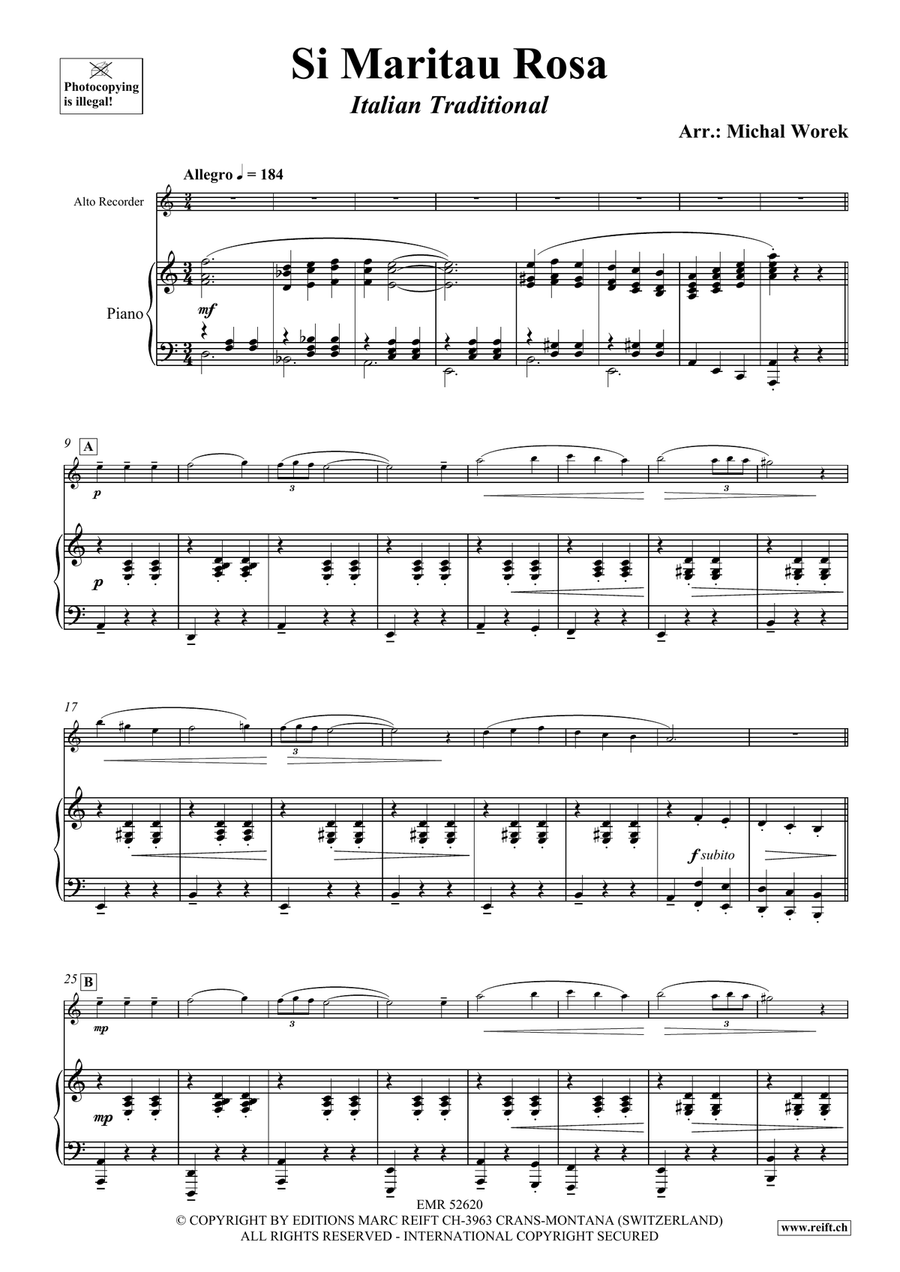 Si Maritau Rosa Si Maritau Rosa Alto Recorder scores gallery preview page 4