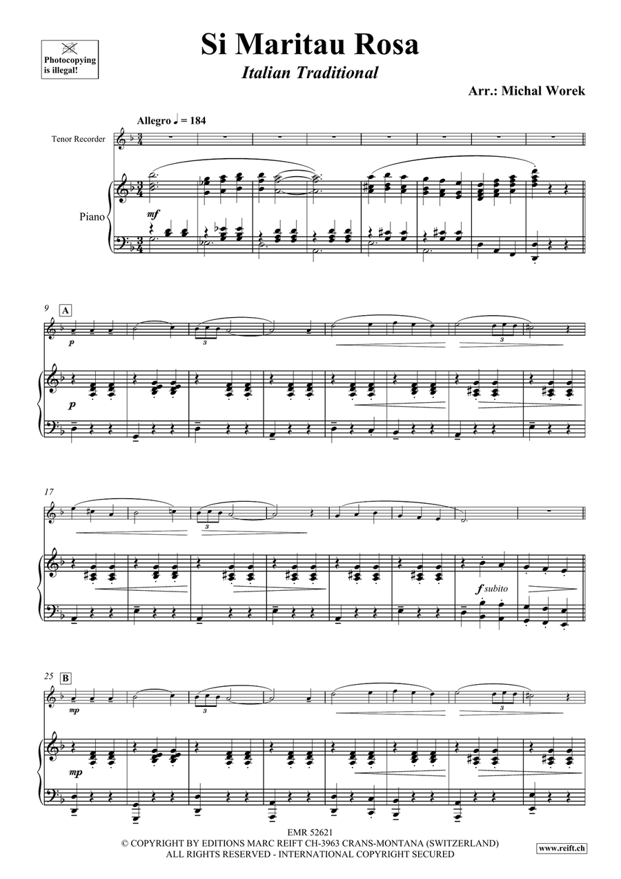 Si Maritau Rosa Si Maritau Rosa Tenor Recorder scores gallery preview page 4