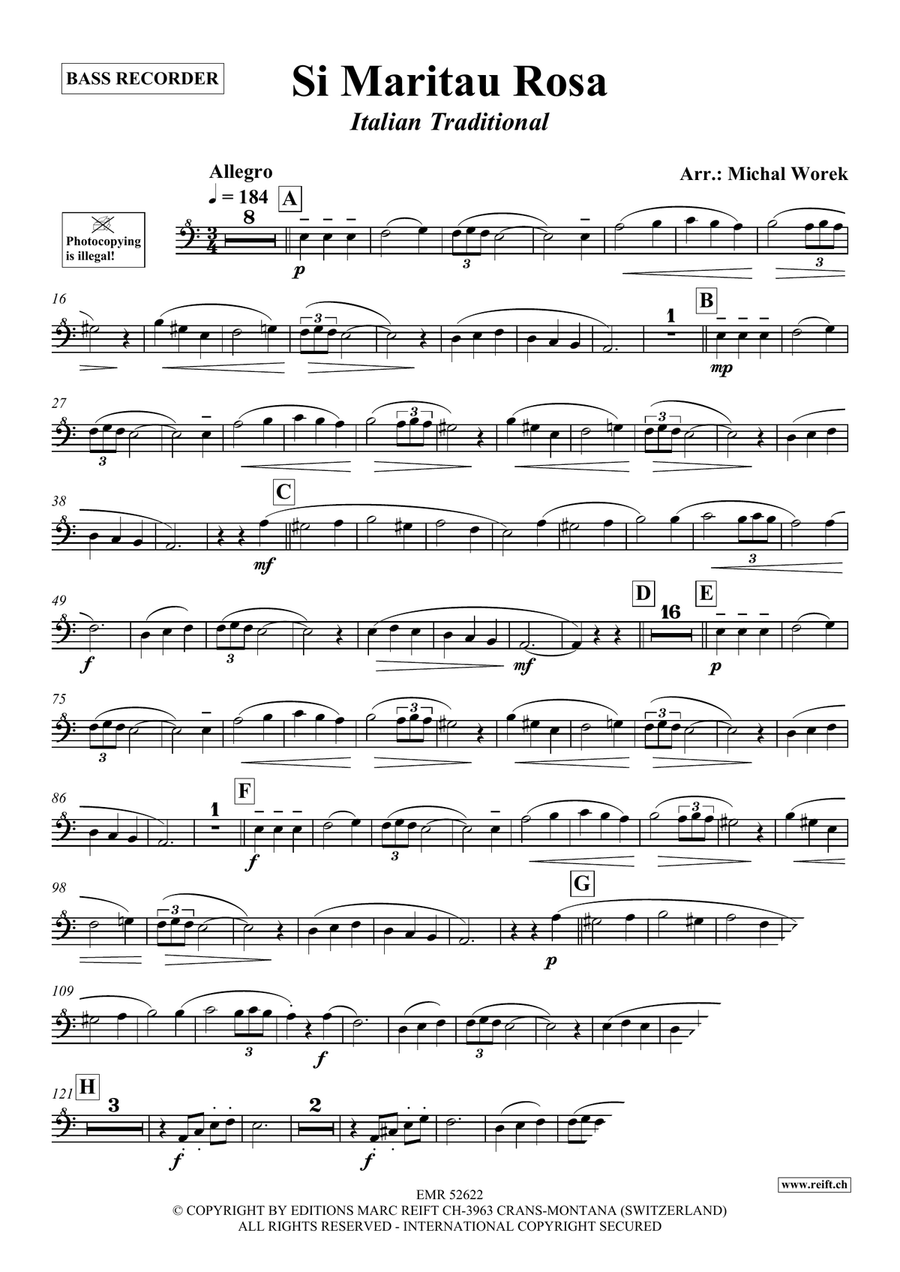 Si Maritau Rosa Si Maritau Rosa Bass Recorder scores gallery preview page 3