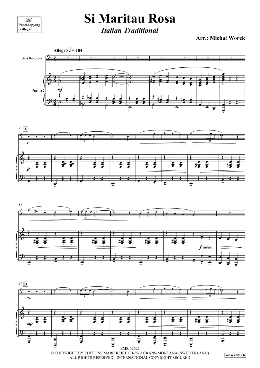 Si Maritau Rosa Si Maritau Rosa Bass Recorder scores gallery preview page 4