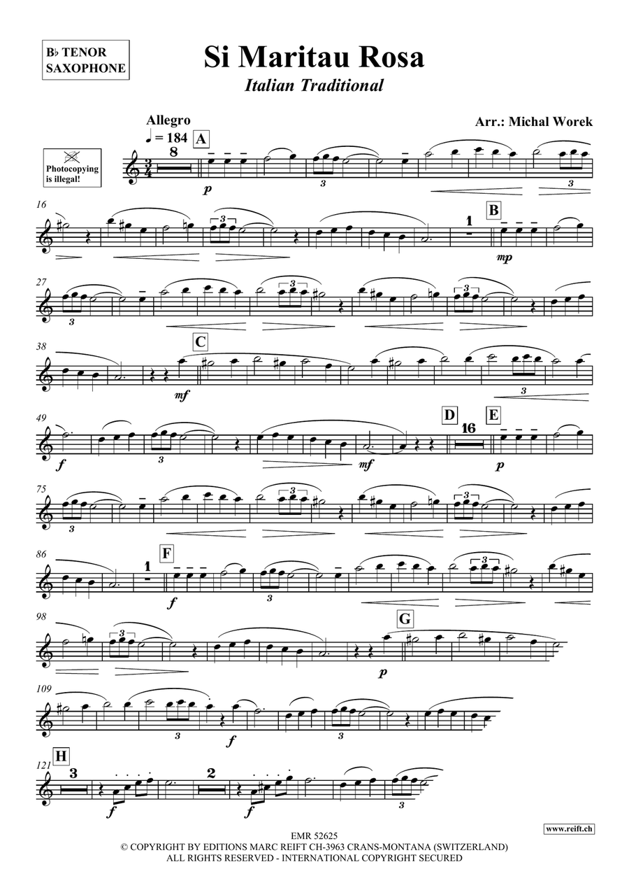 Si Maritau Rosa Si Maritau Rosa Tenor Saxophone scores gallery preview page 3
