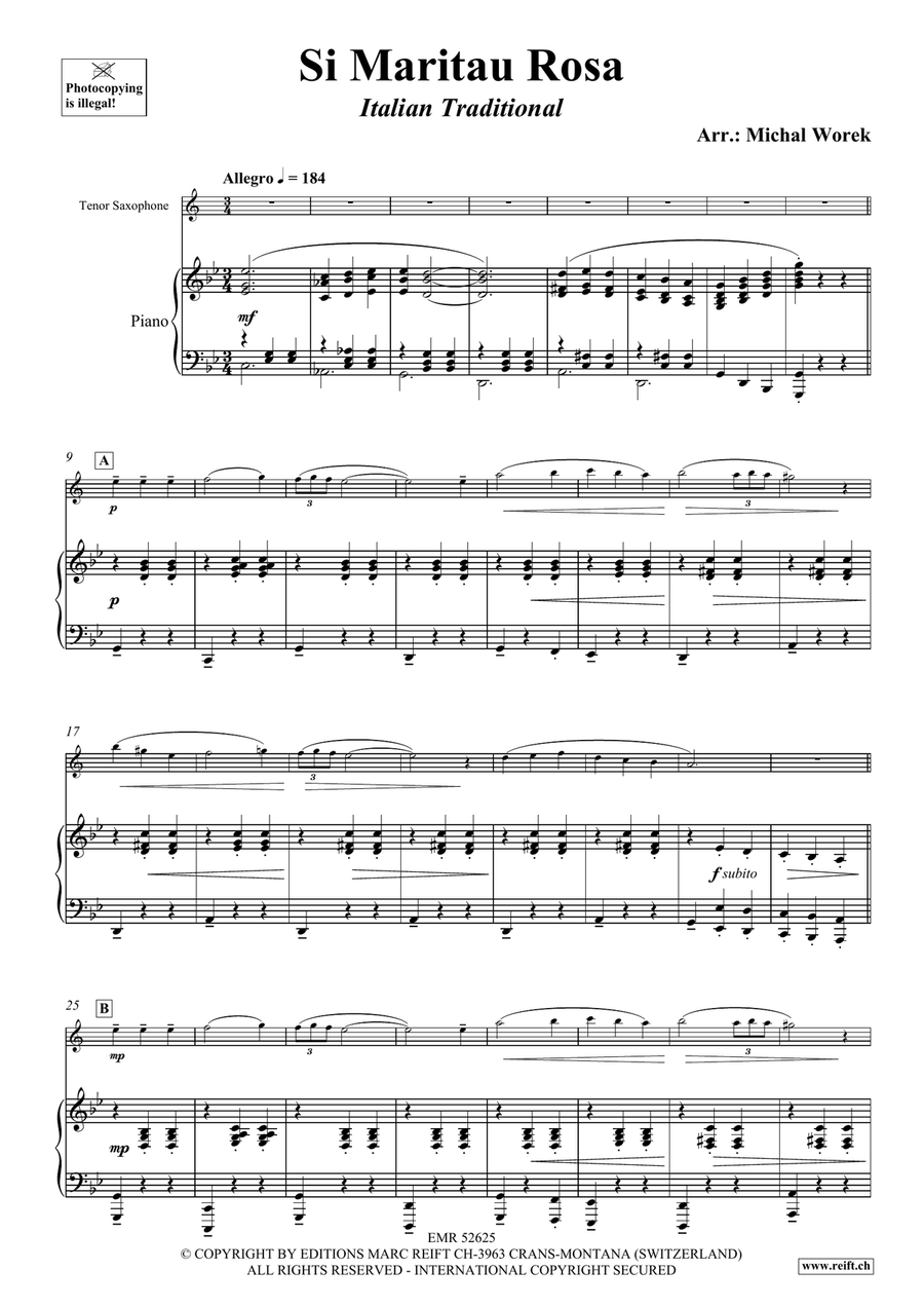 Si Maritau Rosa Si Maritau Rosa Tenor Saxophone scores gallery preview page 4