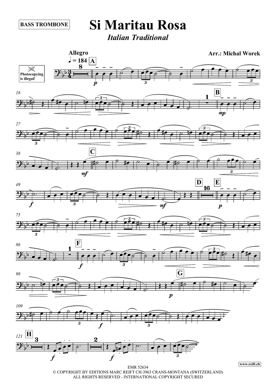 Si Maritau Rosa Si Maritau Rosa Bass Trombone scores gallery preview page 3