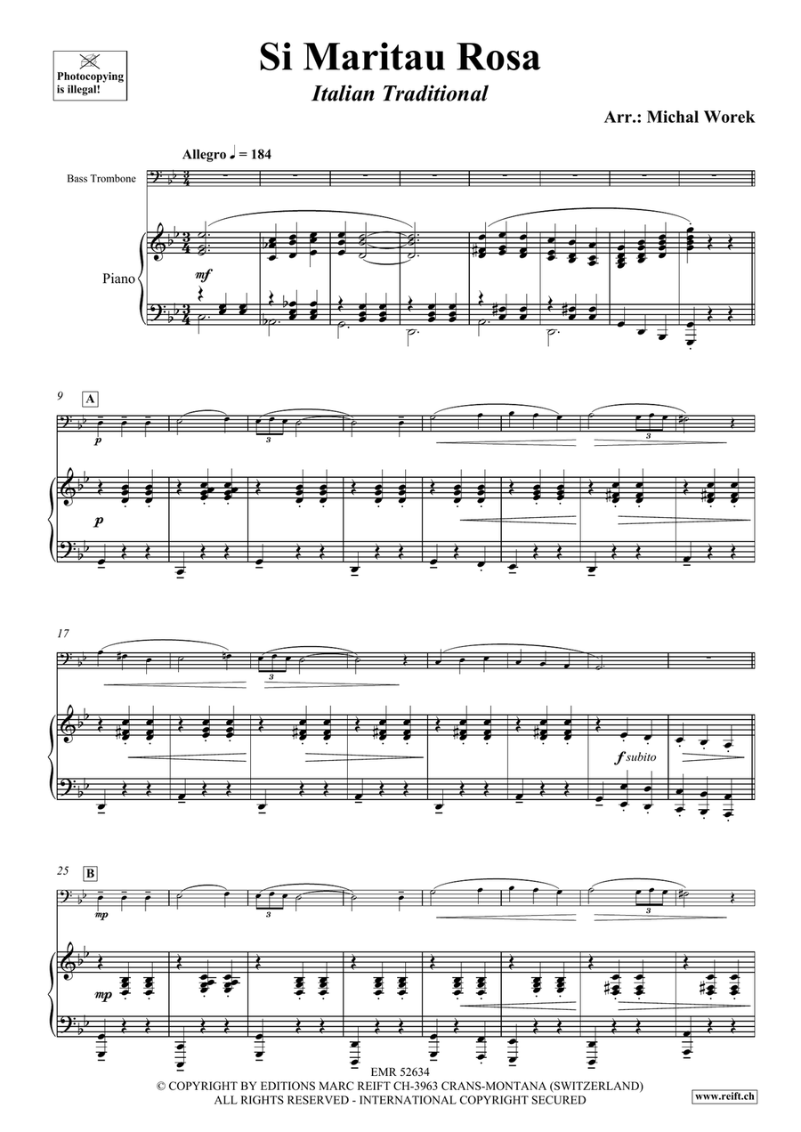 Si Maritau Rosa Si Maritau Rosa Bass Trombone scores gallery preview page 4