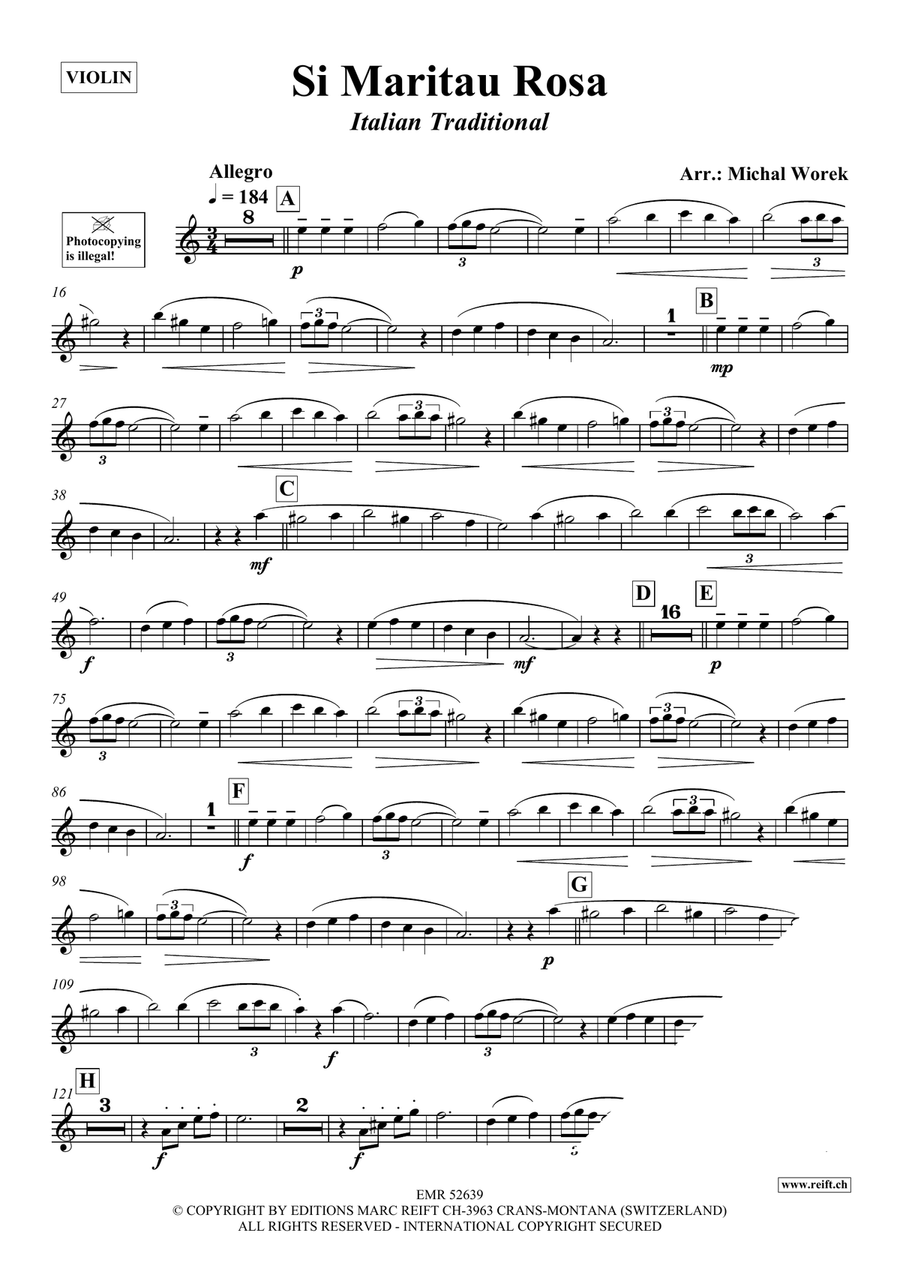 Si Maritau Rosa Violin Solo scores gallery preview page 3
