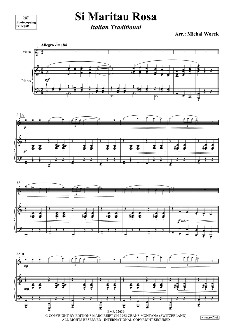 Si Maritau Rosa Violin Solo scores gallery preview page 4