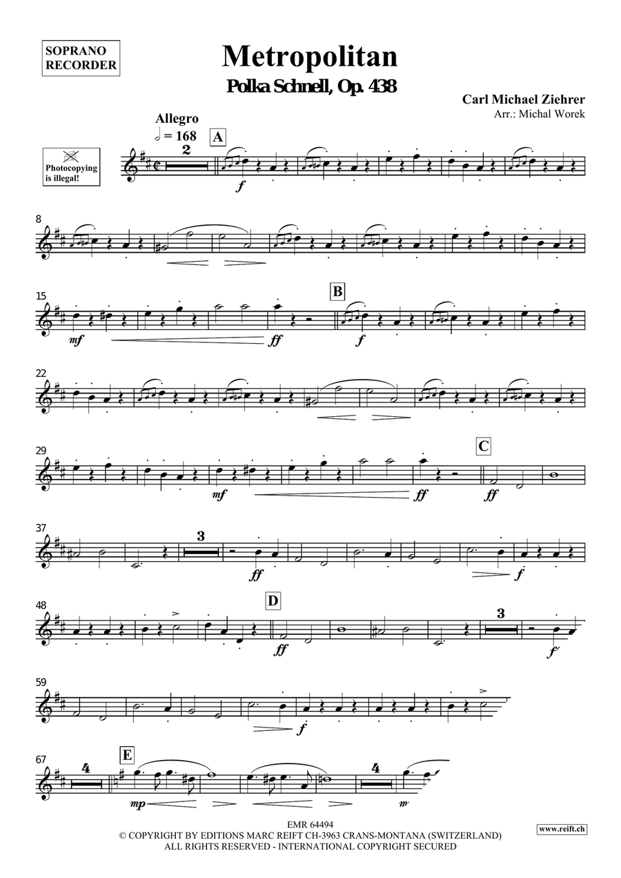 Metropolitan Metropolitan Soprano Recorder scores gallery preview page 3