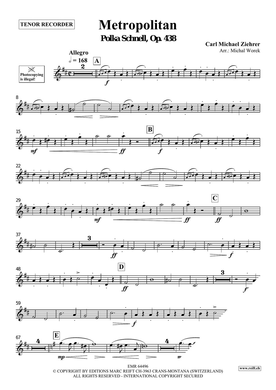 Metropolitan Metropolitan Tenor Recorder scores gallery preview page 3